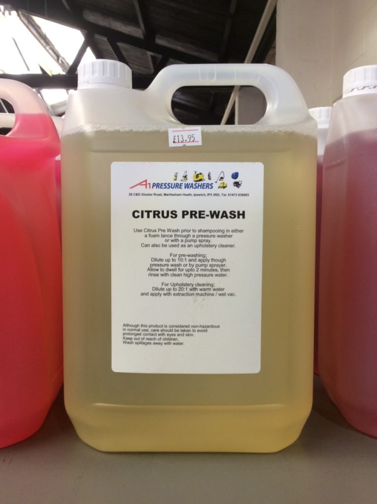 5 Litres of Citrus PreWash A1 Pressure Washers